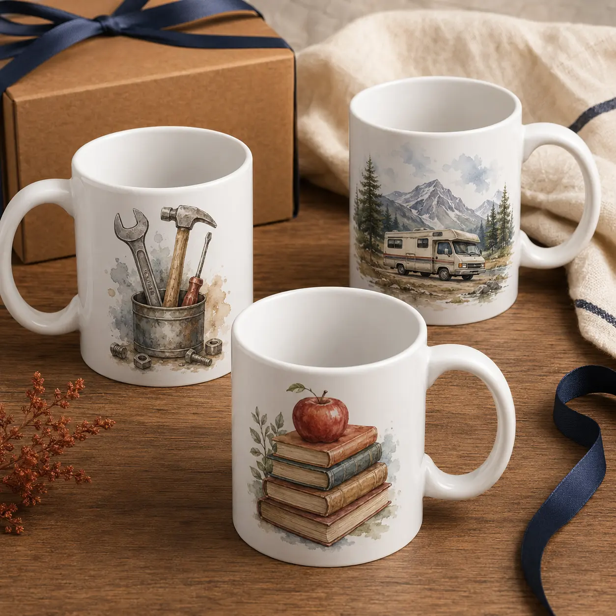 Profession and hobby mugs for meaningful 70th birthday gifts