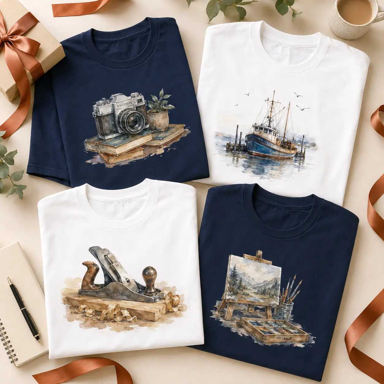Profession and hobby T-shirts designed as gifts for people in their seventies